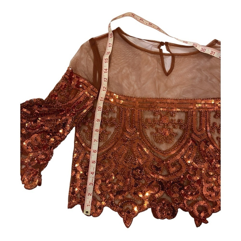 Vintage Sequin Embellished Sheer Top size s/m- no tag - Picture 4 of 6